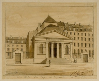Façade de l'Hôtel-Dieu à Paris