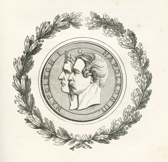 Profils de Napoléon 1er et Napoléon III