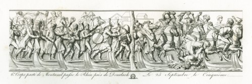 Colonne Vendôme : Le 26 septembre 1805, le 6e corps parti de Montreuil passe le Rhin près de Dourlach