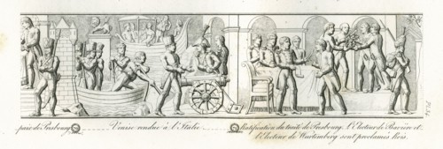 Colonne Vendôme : le 26 décembre 1805, paix de Presbourg. Venise rendue à l'Italie. Ratification du traité de Presbourg.