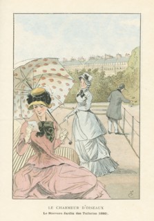 Le charmeur d'oiseaux, le nouveau jardin des Tuileries, 1880
