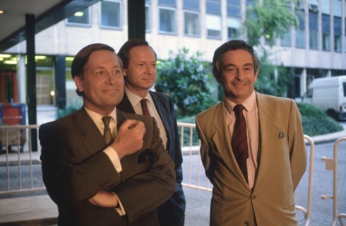 Alain Duhamel, Ivan Levaï, Albert du Roy, vers 1989