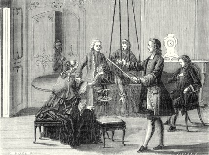 La première étincelle électrique tirée du corps humain (1745)