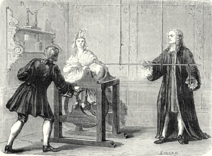 Experiment conducted in Leiden by Musschenbroek on 20 April 1746