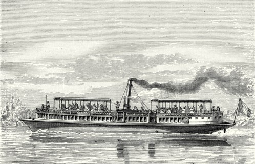 Steamboat intended to serve as a ferry service on the Seine, during the exposition, 1867 (propeller