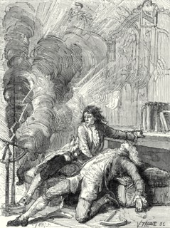 Le physicien Richmann foudroyé dans son cabinet de physique , à Saint-Pétersbourg, par