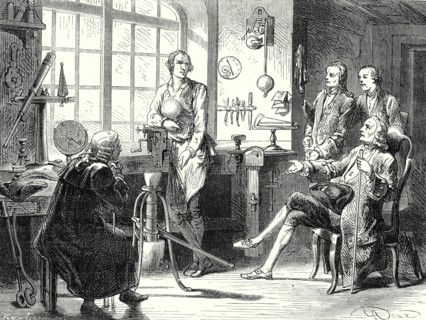 James Watt in his small workshop in Glasgow