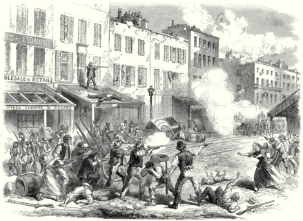 The Riots In New York: Conflict Between The Military And The Rioters In First-Avenue; 15 August,