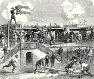 The American Civil War: Scene At Fort Moultrie During The Bombardment Of Charleston, 6 June,