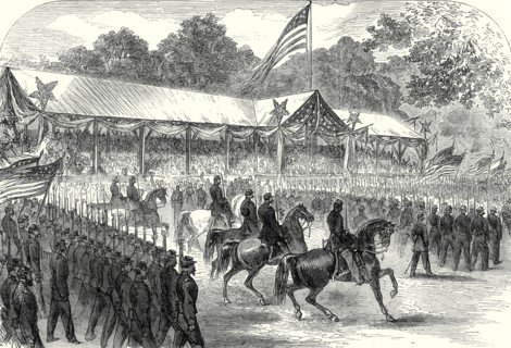 The American Civil War: Grand Review Of The Army Of The Potomac Before President Johnson At