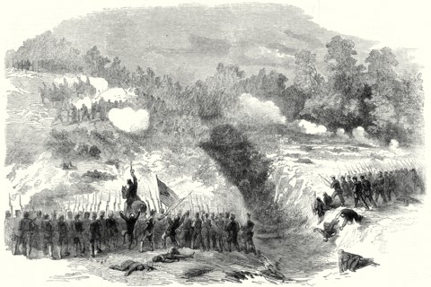 The Civil War In America: Attack On The Confederate Batteries At Bull Run By The 27th and 14th New