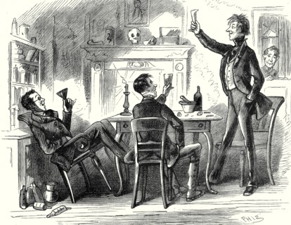Pickwick Papers, ìMr. Bob Sawyerís boy peeped through the glass door, and thus listened and looked