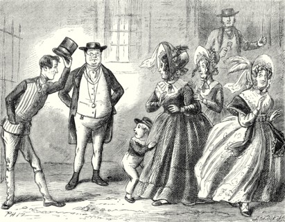 Pickwick Papers, ìMrs. Bardell screamed violently; Tommy roared; Mrs. Cluppins shrunk within