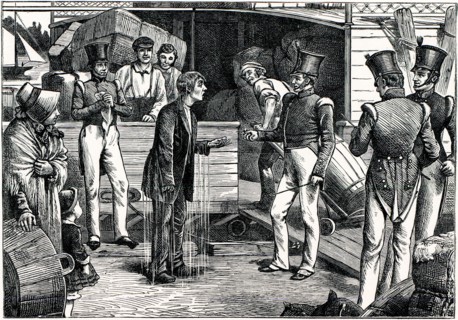 Charles Dickens, American notes, 1842, " AND HAVING HIS WET PIPE PRESENTED TO HIM,"