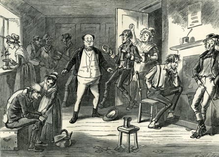 Pickwick Papers, "Letting his hat fall on the floor, he stood perfectly fixed and immovable with