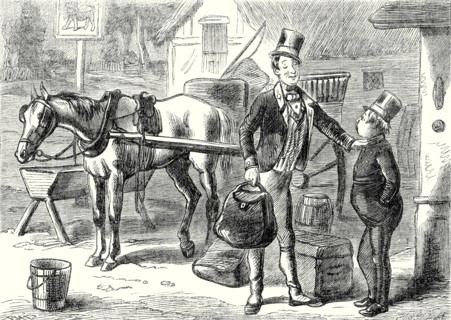 Pickwick Papers, "Sam looked at the fat boy with great astonishment, but without saying a word"