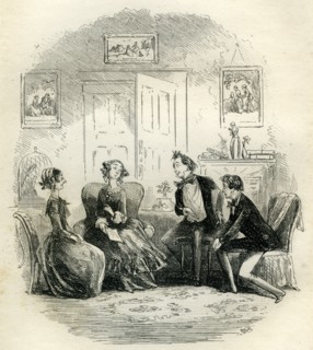 David Copperfield, ìTraddles and Jin conference with the Misses Spenlowî