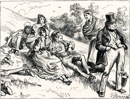 Charles Dickens, Sketches by Boz, THE GENTLEMAN DESCRIBED LOOKS EXTREMELY FOOLISH, AND SQUEEZES
