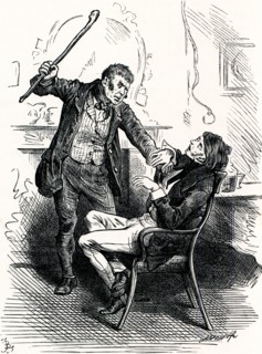 Charles Dickens, Sketches by Boz,  LEAVE THAT 'ERE BELL ALONE, YOU WRETCHED LOO-NATTIC ! SAID THE