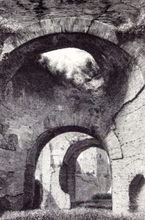 Rome Italy 1875, CALDARIUM  OF THE BATHS OF CAKACALLA