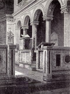 Rome Italy 1875, PULPIT OF THE EPISTLE,  AT THE CLEMENT'S