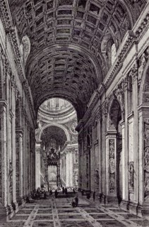 Rome Italy 1875, Nave of St Peter's