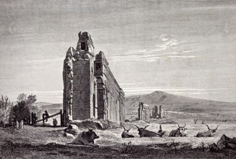 Rome Italy 1875, Ruins of Aqueducts of Claudius, near the road to Albano