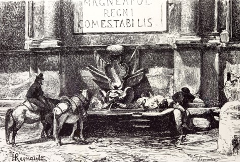 Rome Italy 1875, Fountain at the Villa of Pope Julius III