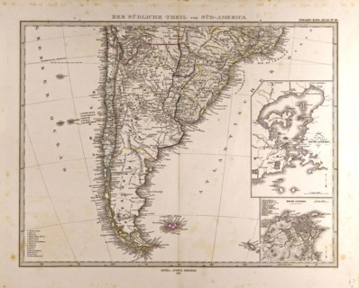 Map South America 1872, Gotha, Justus Perthes, 1872, Atlas. Perthes, Johan Georg Justus 1749