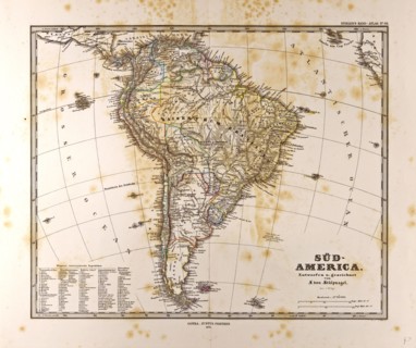 Map South America, Gotha, Justus Perthes, 1872, Atlas. Perthes, Johan Georg Justus 1749 Ã¢â‚¬â€ú