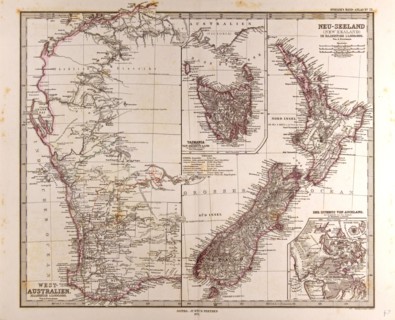 New Zealand Australia  Gotha, Justus Perthes, 1872, Atlas. Perthes, Johan Georg Justus 1749