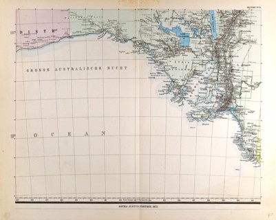 Australia Gotha, Justus Perthes, 1872, Atlas. Perthes, Johan Georg Justus 1749 Ã¢â‚¬â€ú 1816,