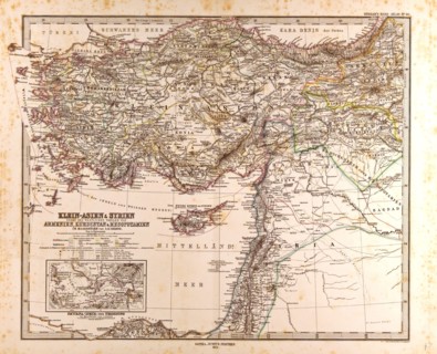 Asia Minor Syria Map Gotha, Justus Perthes, 1873, Atlas. Perthes, Johan Georg Justus 1749 Ã¢â‚¬â€ú