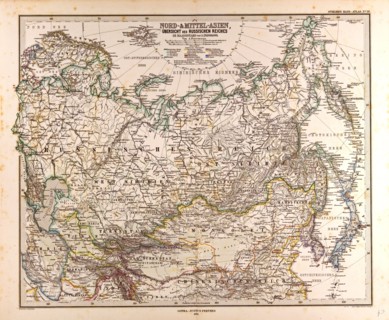 Russia Map  Gotha, Justus Perthes, 1874, Atlas. Perthes, Johan Georg Justus 1749 Ã¢â‚¬â€ú 1816,