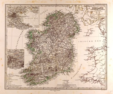 Ireland Map 1872 Gotha, Justus Perthes, 1872, Atlas. Perthes, Johan Georg Justus 1749 Ã¢â‚¬â€ú