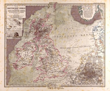 Great Britain Map 1875 Gotha, Justus Perthes, 1875, Atlas. Perthes, Johan Georg Justus 1749