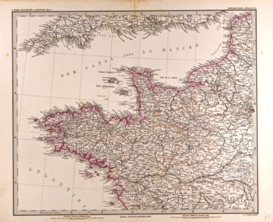 France map 1874 Gotha, Justus Perthes, 1872, Atlas. Perthes, Johan Georg Justus 1749 Ã¢â‚¬â€ú 1816,