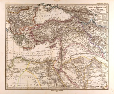 Mediterranean Sea Map 1872 Gotha, Justus Perthes, 1872, Atlas. Perthes, Johan Georg Justus 1749