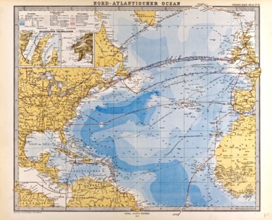 North Atlantic Ocean Map Gotha, Justus Perthes, 1872, Atlas. Perthes, Johan Georg Justus 1749