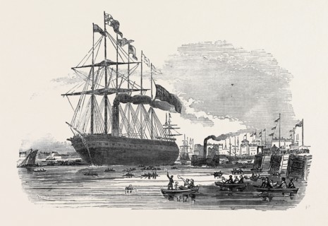 THE GREAT BRITAIN STEAMSHIP, LEAVING BLACKWALL