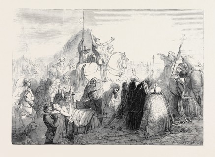 THE CRUSADER'S FIRST SIGHT OF JERUSALEM, BY H. WARREN