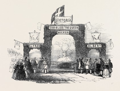 THE QUEEN'S VISIT TO THE DUKE OF BUCKINGHAM, AT STOWE, ARCH AT WICKEN.