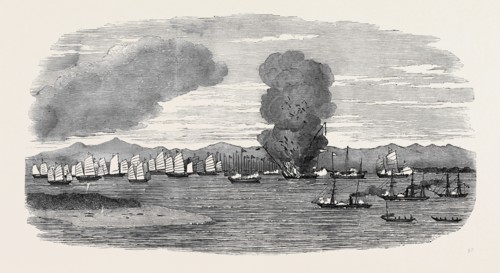 DESTRUCTION OF SHAP-'NG-TSAI'S PIRATICAL FLEET, BY THE BRITISH, IN THE GULF OF TONQUIN