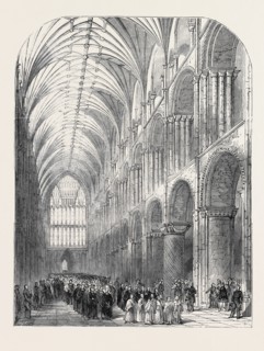 INSTALLATION OF THE BISHOP OF NORWICH, THE PROCESSION IN THE NAVE OF NORWICH CATHEDRAL