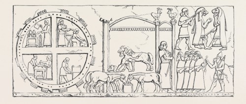 SUPPOSED KITCHEN AND PAVILION; NIMROUD SCULPTURES, JUST RECEIVED AT THE BRITISH MUSEUM