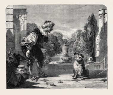 "LANCE REPROVING HIS DOG" LEFT UNFINISHED BY THE LATE SIR A.W. CALCOTT, AND COMPLETED BY J.W.
