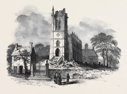 KING'S NORTON CHURCH, LEICESTERSHIRE, STRUCK BY LIGHTNING