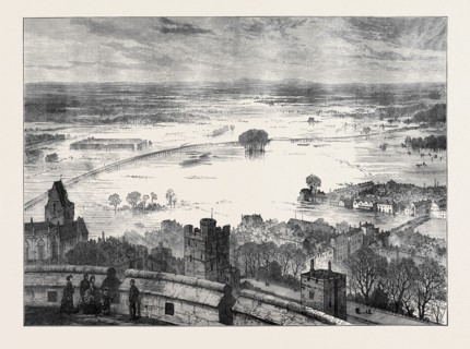 THE FLOODS: THE VALLEY OF THE THAMES FROM THE ROUND TOWER, WINDSOR CASTLE, 1873