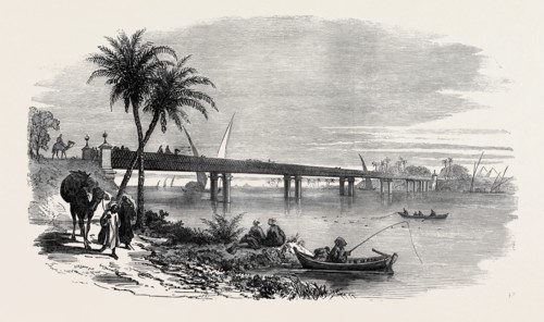 NEW BRIDGE ACROSS THE NILE, NEAR CAIRO, EGYPT, 1873
