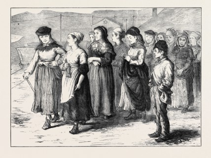 THE STRIKE IN SOUTH WALES: TIP GIRLS LEAVING THE DOWLAIS WORKS, 1873